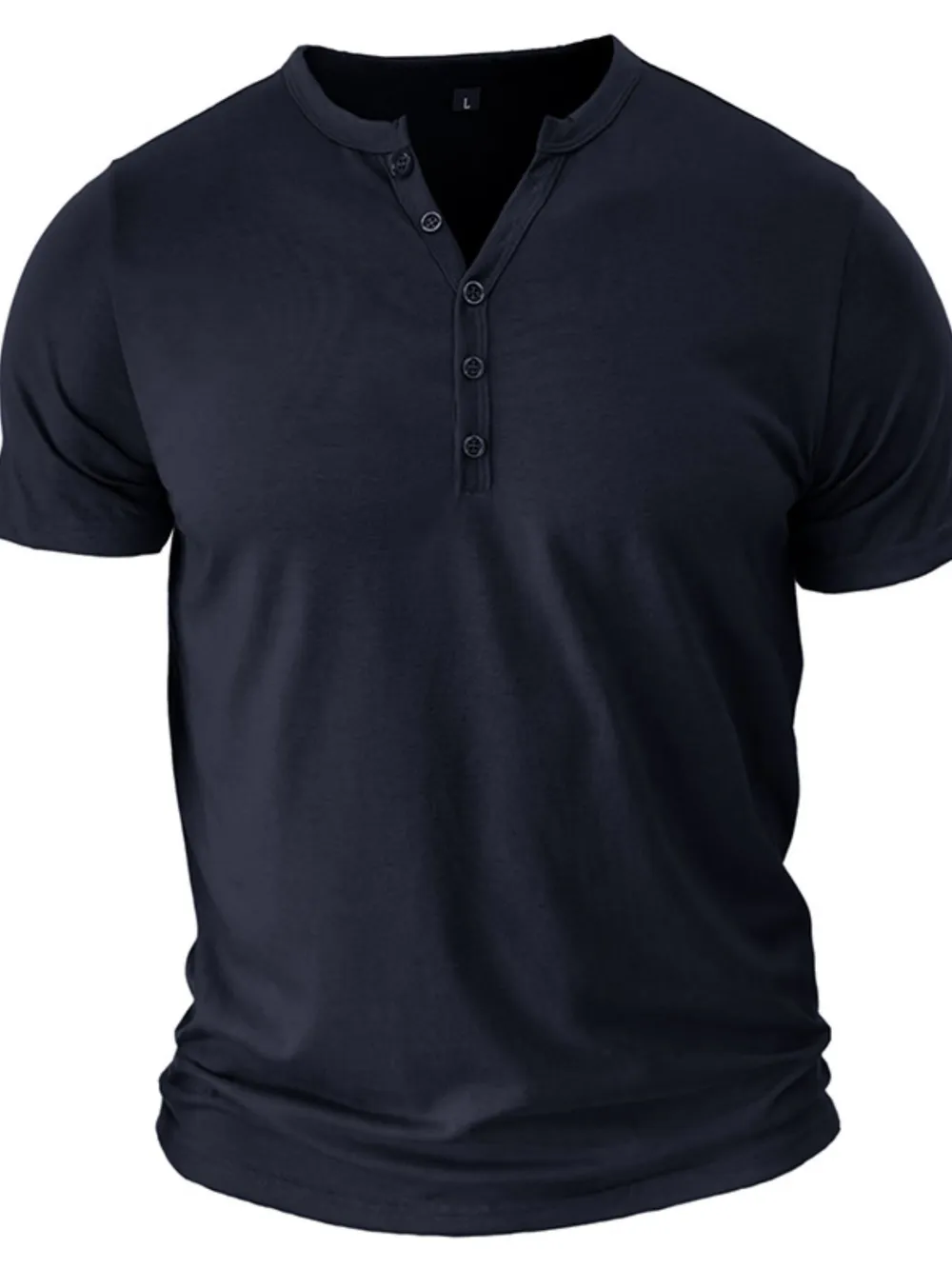 Men's Full Size Casual Henley Short Sleeve Polo Shirt Plus Size, image 8