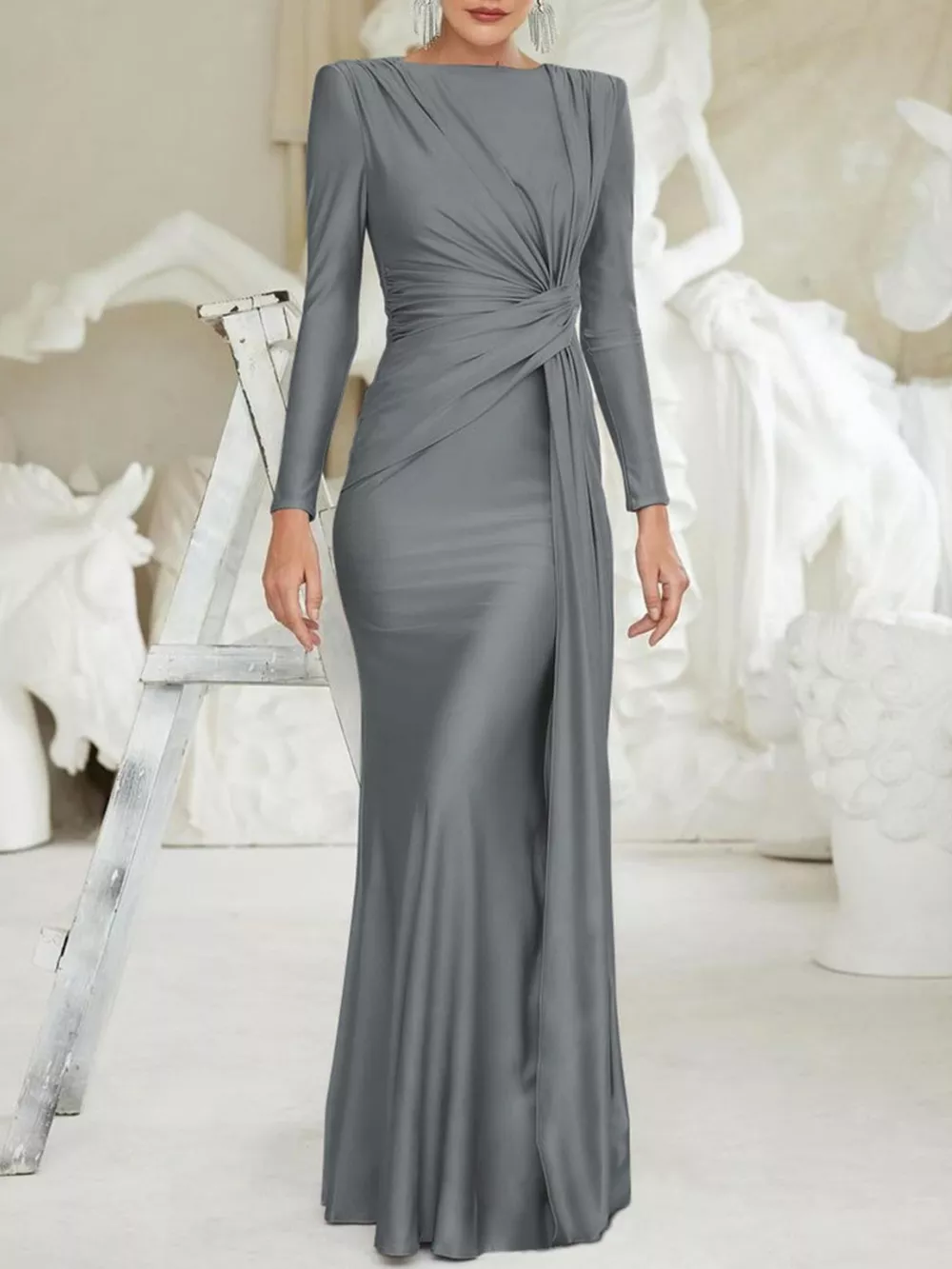 Twisted Long Sleeve Maxi Dress, image 20