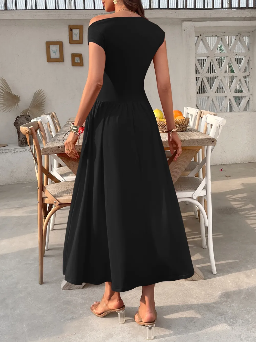 Single Shoulder Dress with Pockets, image 6