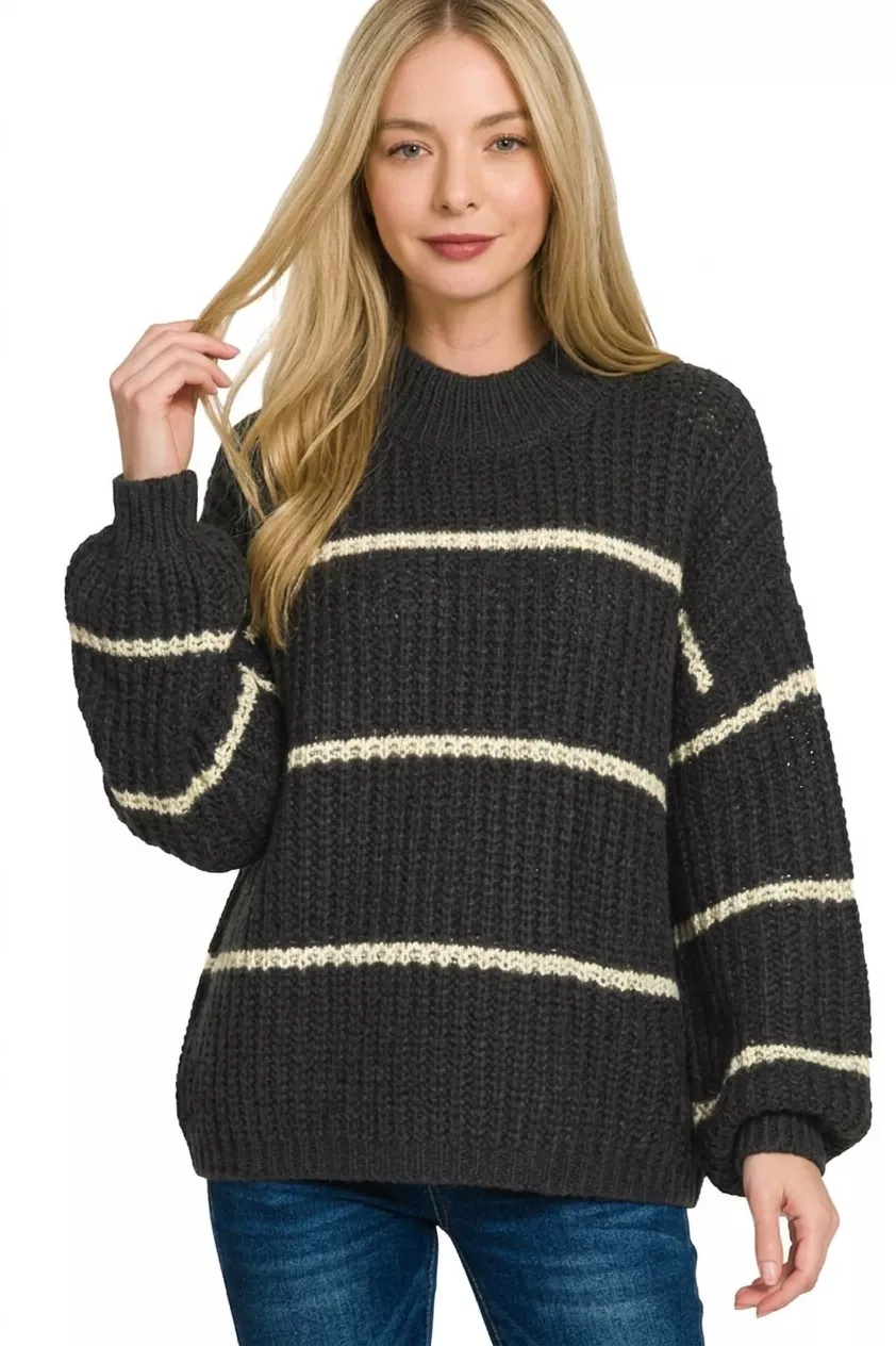 Zenana Oversize Striped Sweater, image 3