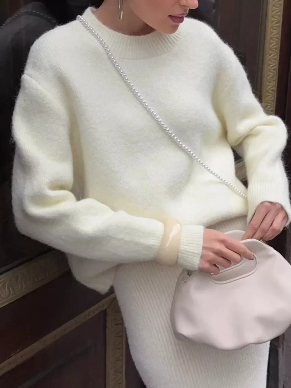 Round Neck Dropped Shoulder Sweater, image 14