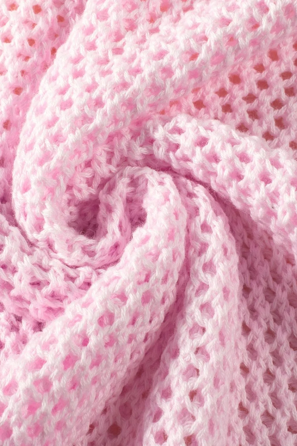Openwork Round Neck Floral Knit Cover Up, image 19