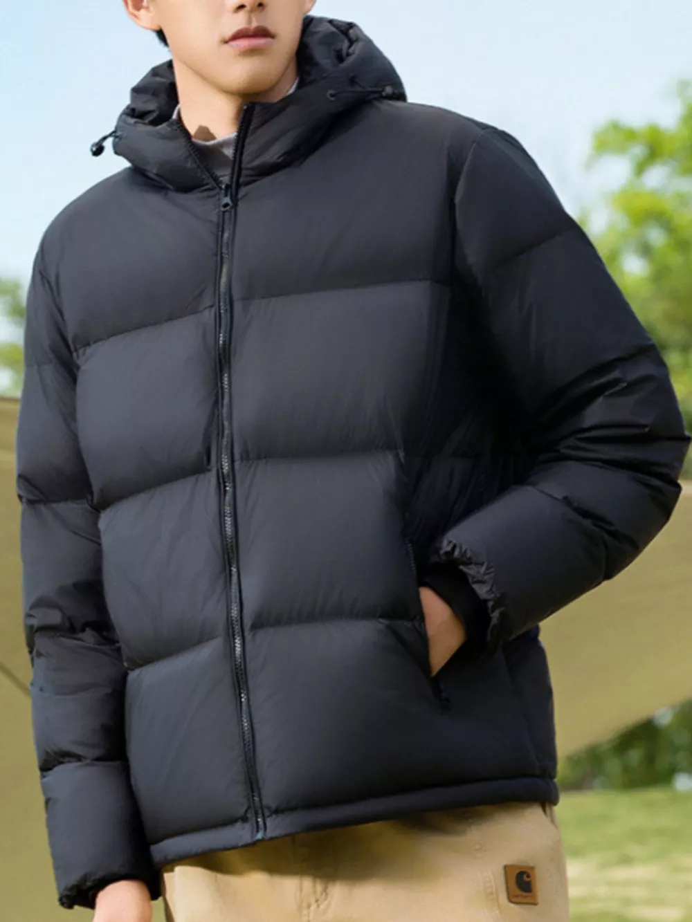 Men's Full Size Warm Padded Hooded Puffer Jacket Plus Size, image 3
