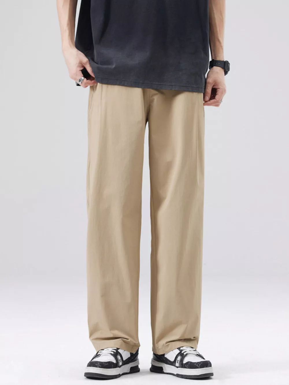 Men's Full Size Basic Style Wide Leg Pants Plus Size, image 2