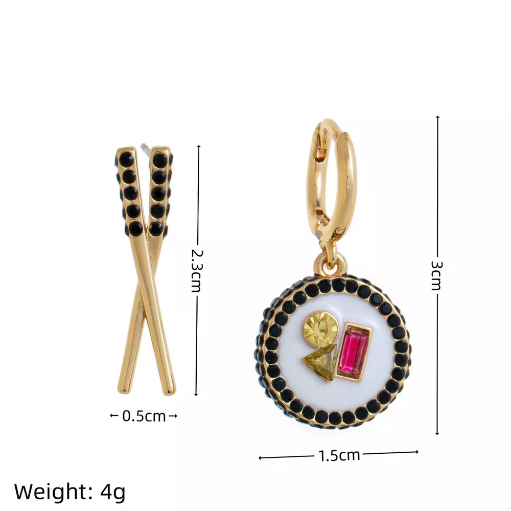 Food Theme Copper Asymmetry Earring, image 6