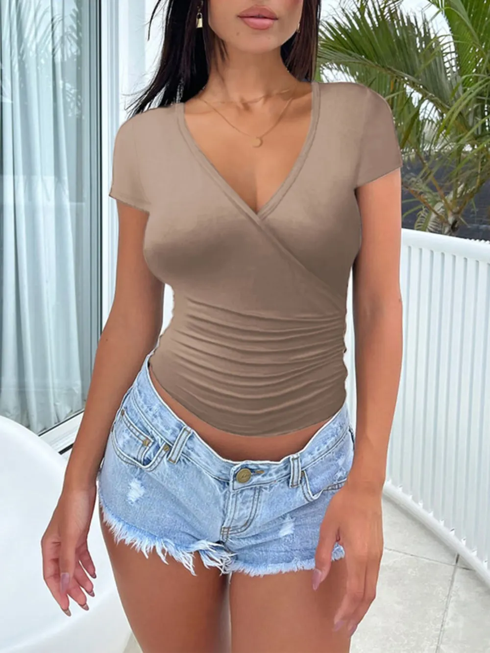 Surplice Short Sleeve T-Shirt, image 14