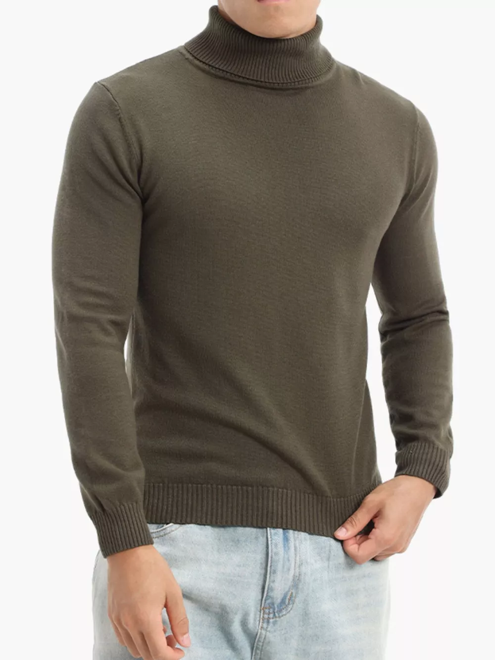 Men's Plus Size Slim-Fit Turtleneck Sweater, image 11