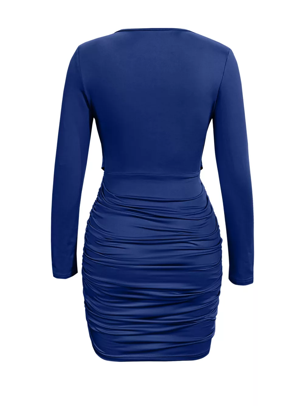 Draped V-Neck Long Sleeve Bodycon Mini Dress, image 18