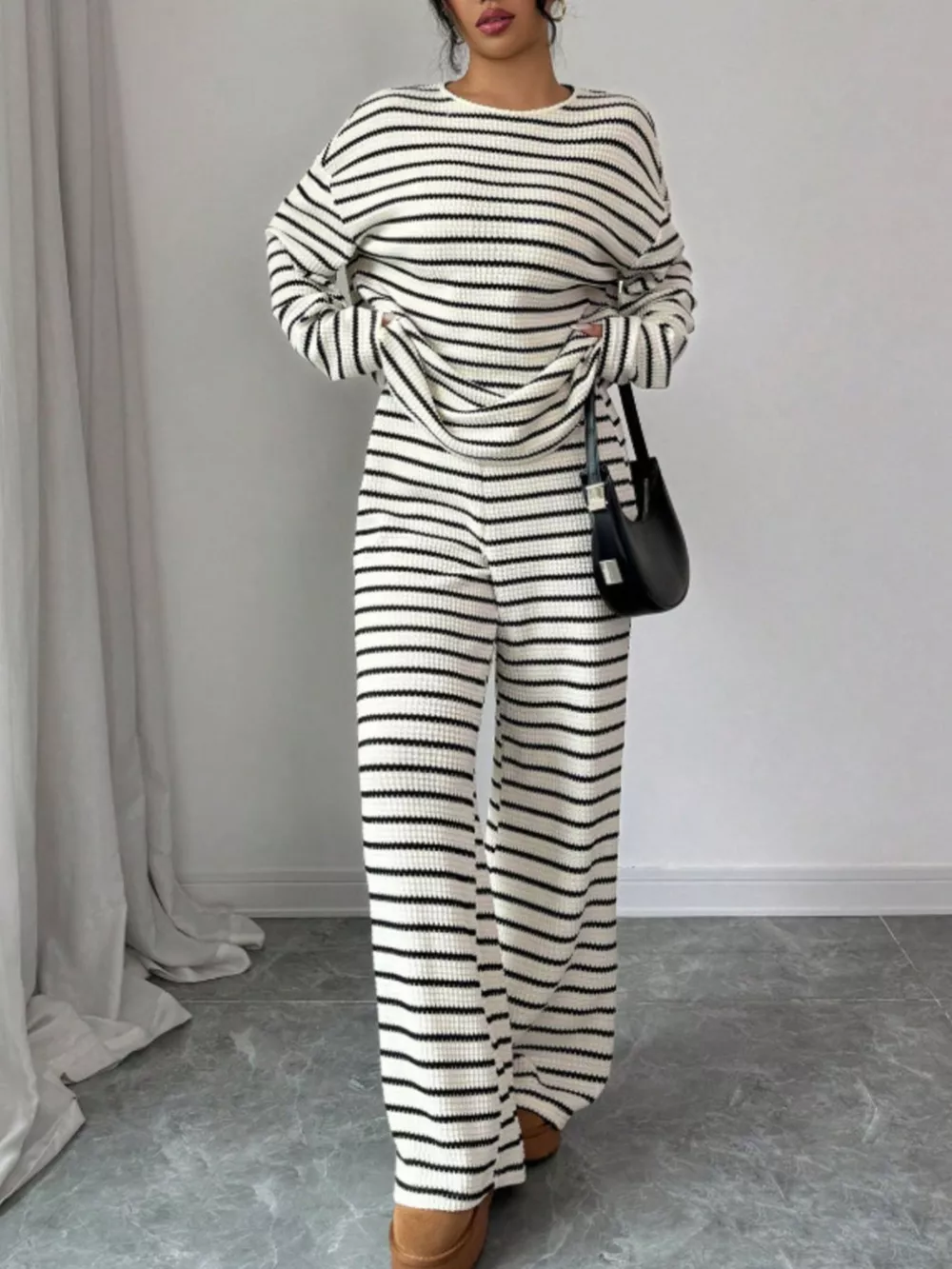 Striped Relaxed Fit Top and Pants Set, image 2