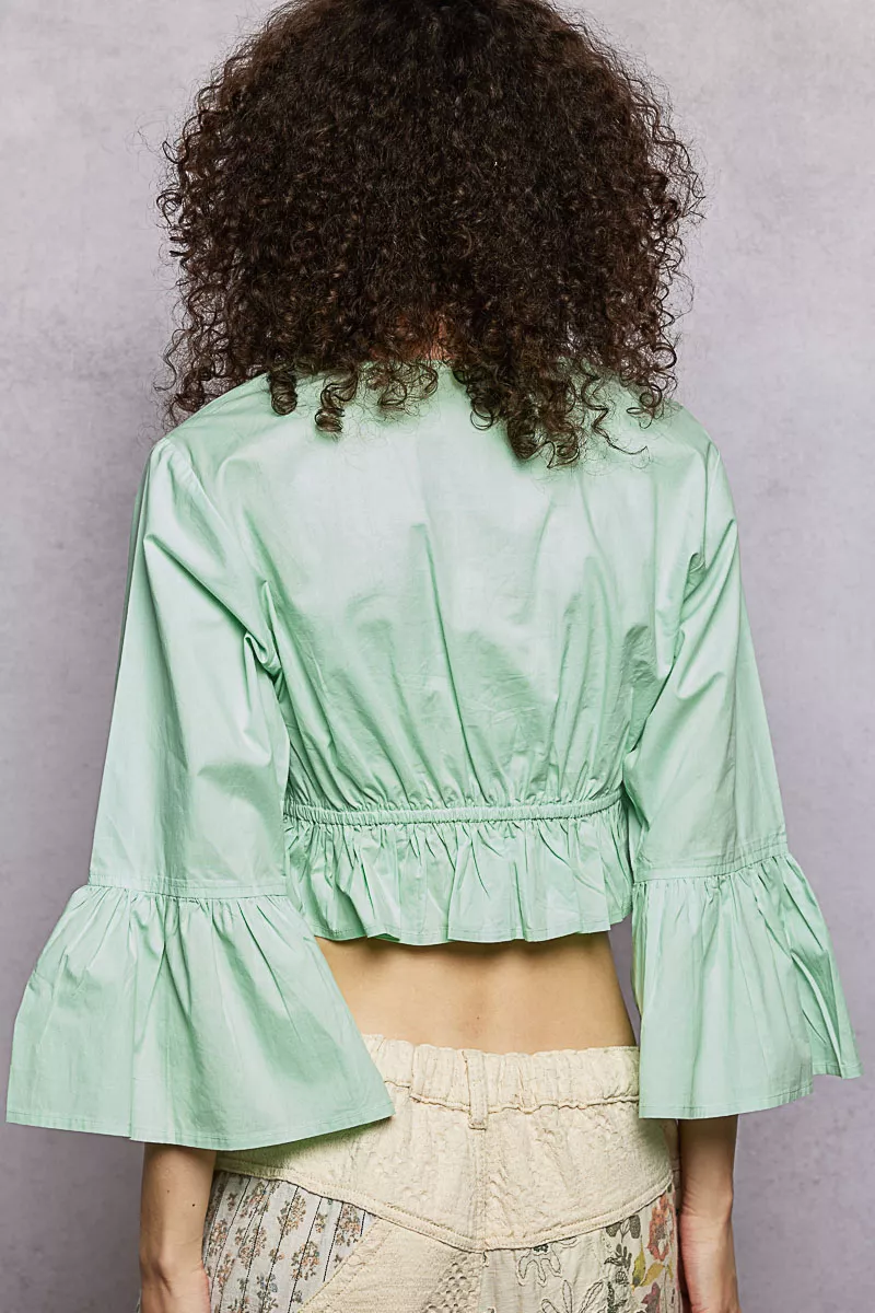 Floral Embroidered Cropped Blouse, image 4