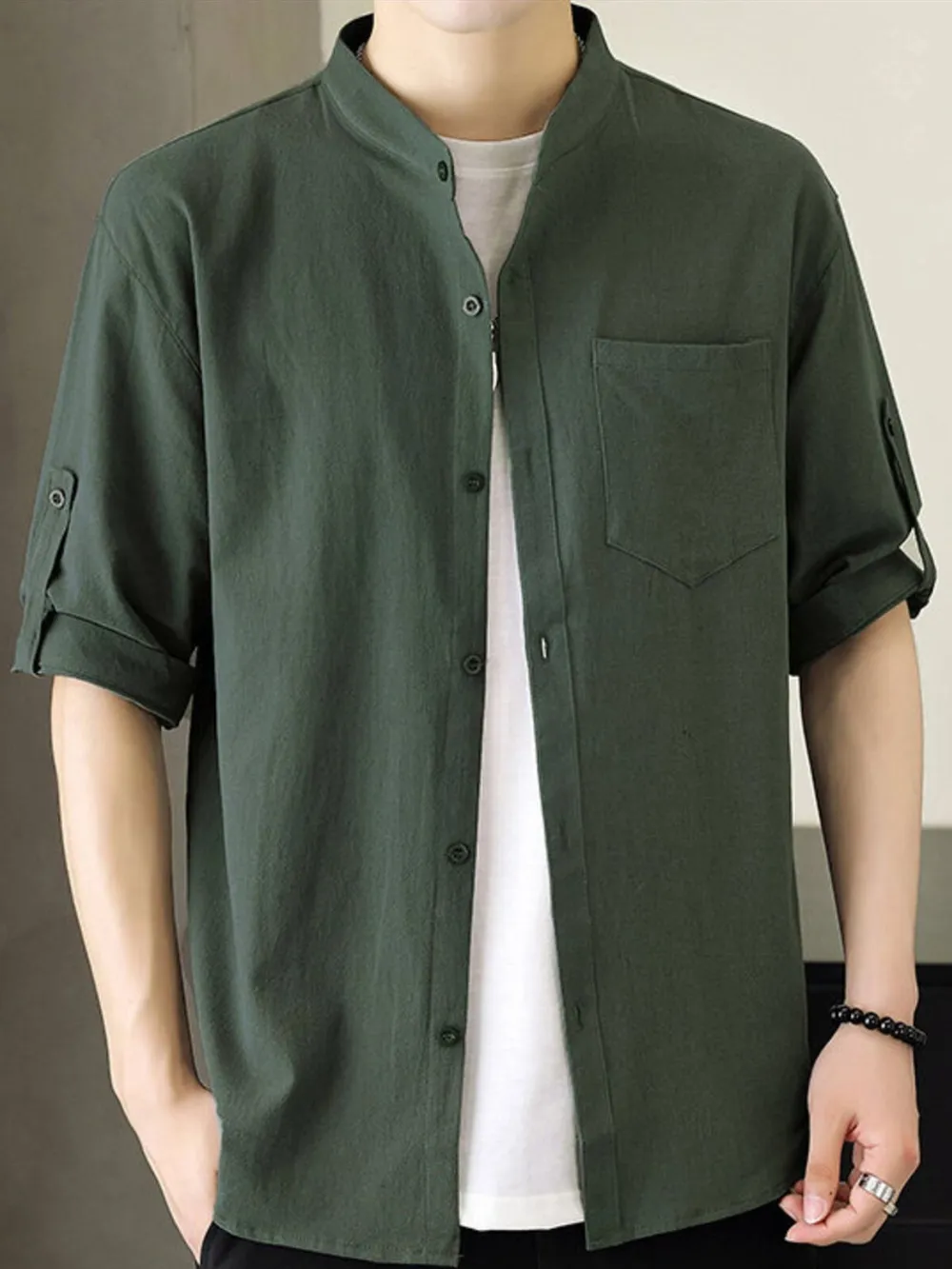 Men's Plus Size Button Up Short Sleeve Shirt, image 6