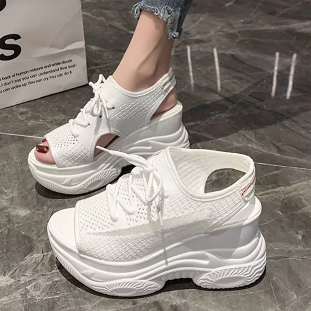 Breathable Mesh Platform Sandals, image 10