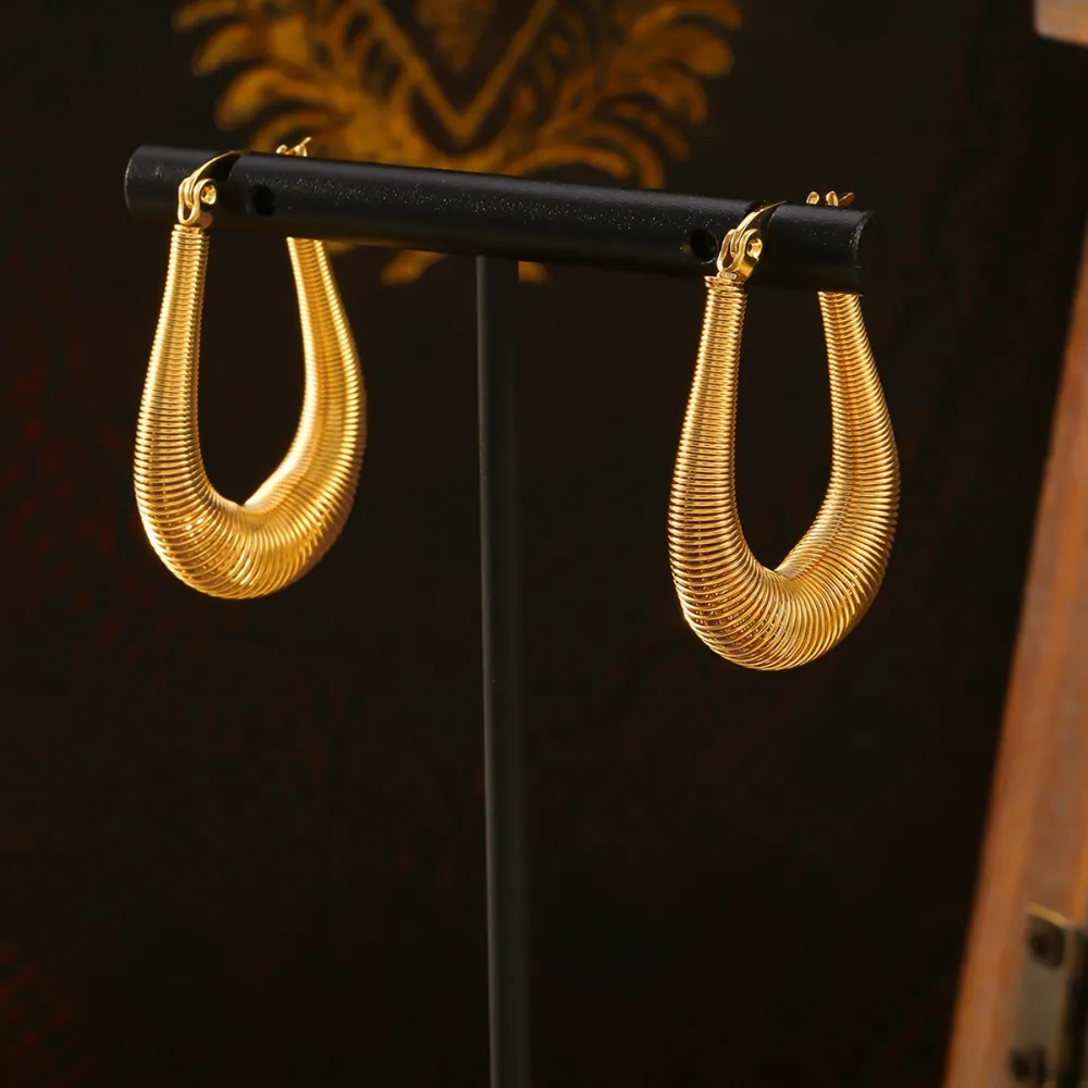 Titanium Steel U Shape Earrings, image 2