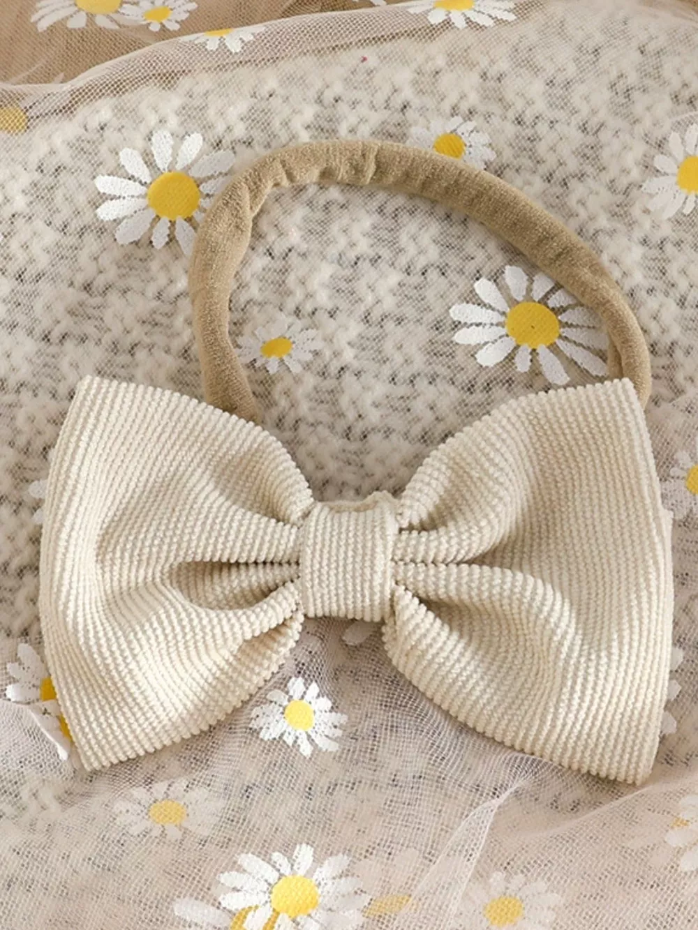 Children's Ribbed Top & Bow Decor Suspender Dress & Headband Set, image 3