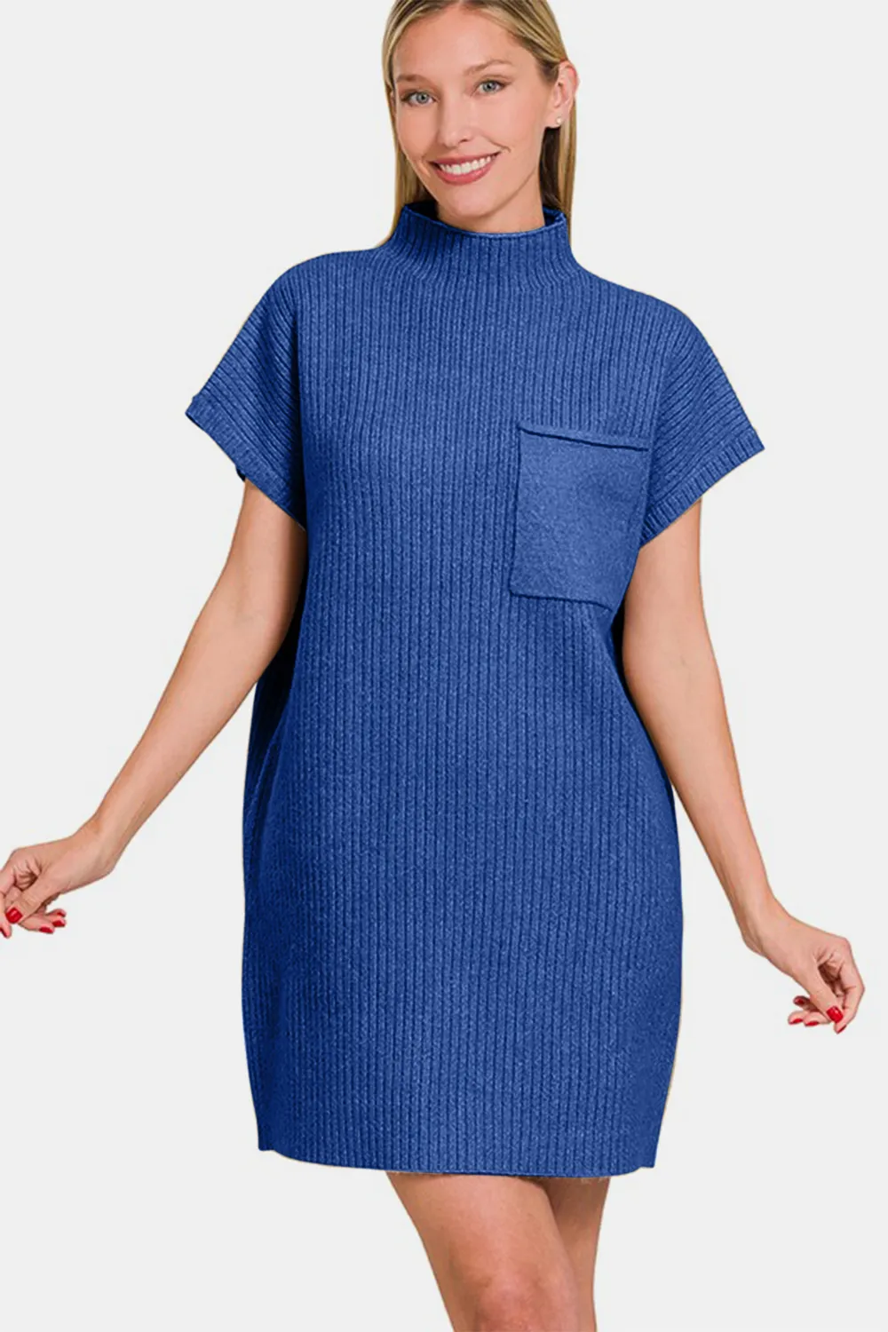 Short Sleeve Sweater Mini Dress, image 3
