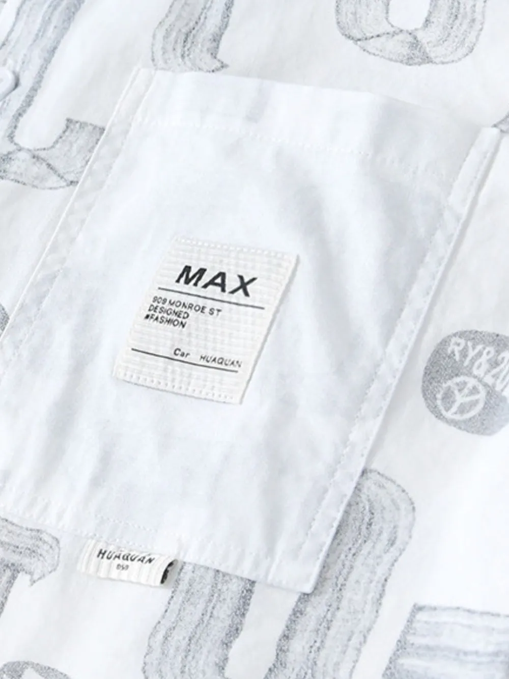 Men's Plus Size Printed Button Up Short Sleeve Shirt, image 7