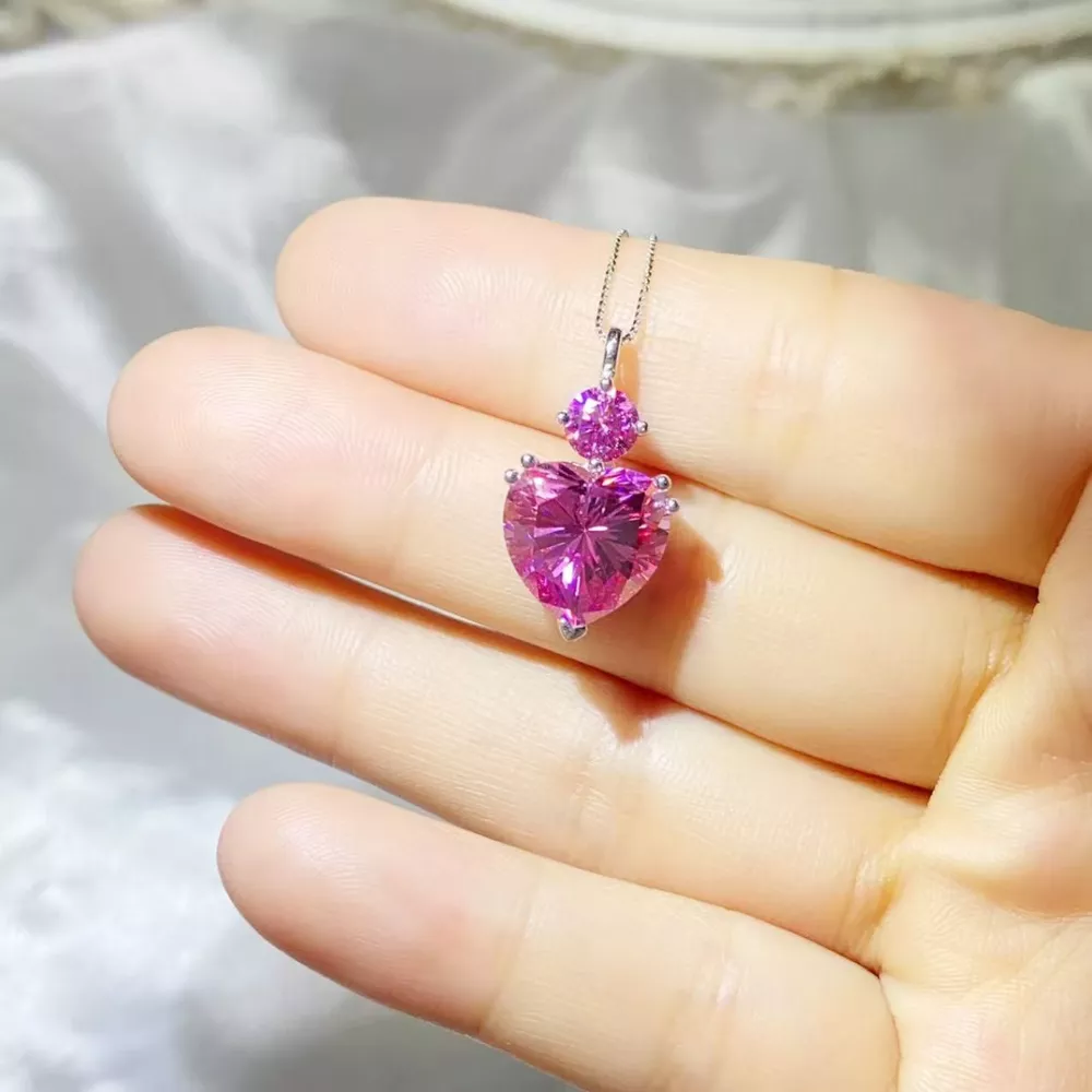 5.5 Carat Moissanite 925 Sterling Silver Pendant Necklace, image 3
