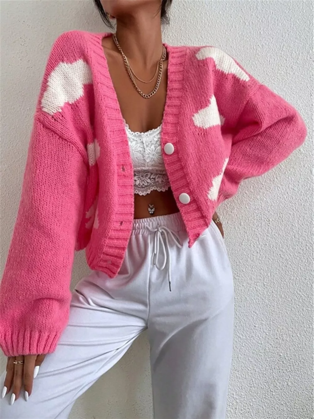 Cloud Button Up Knit Cardigan, image 3
