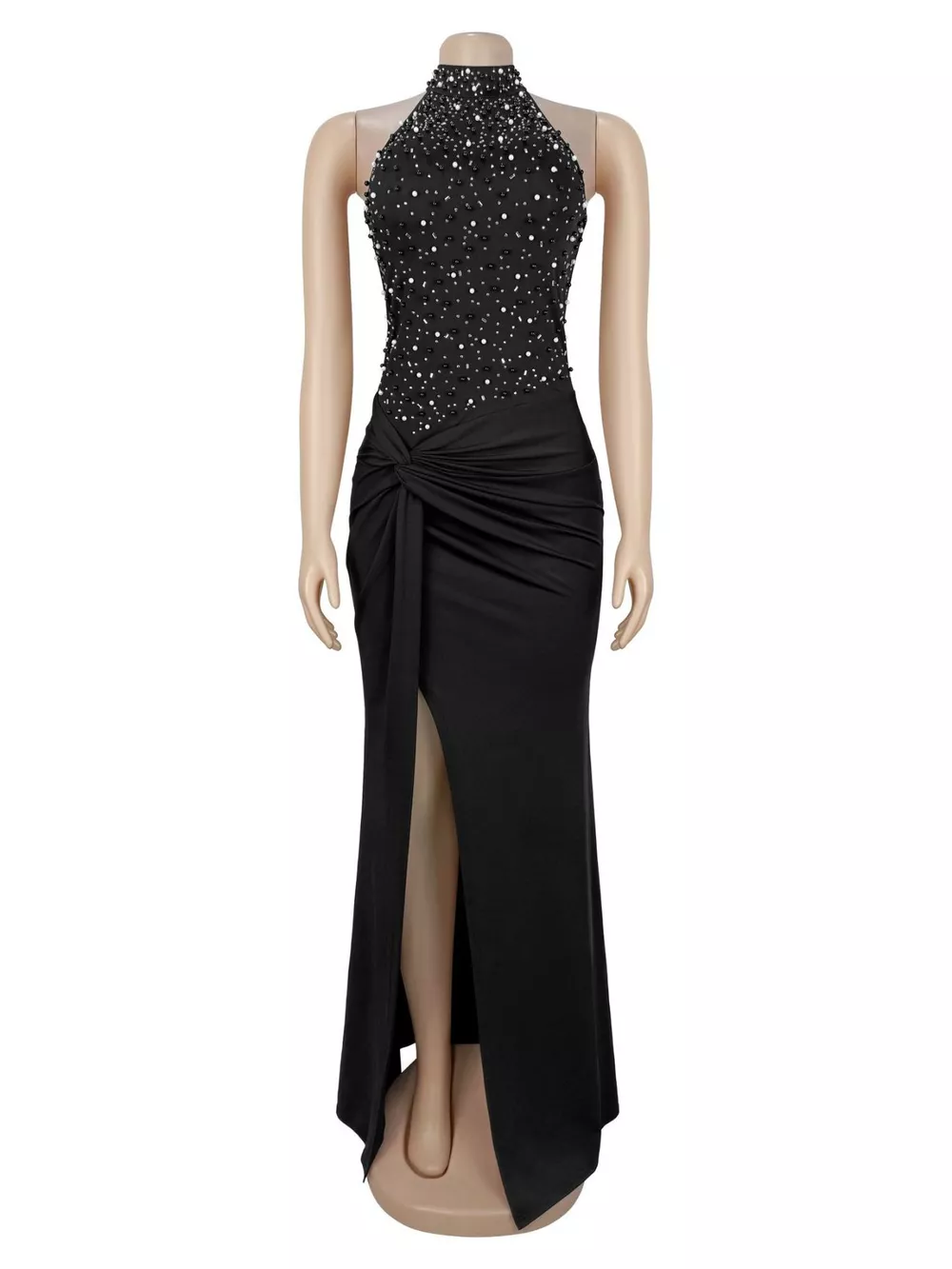 Slit Rhinestone Sleeveless Maxi Dress, image 5