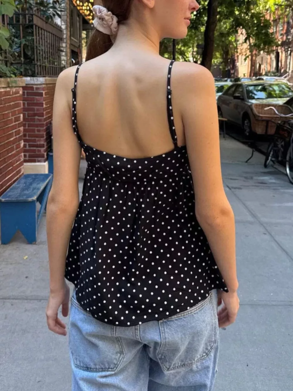 Polka Dot V-Neck Flowy Cami, image 12