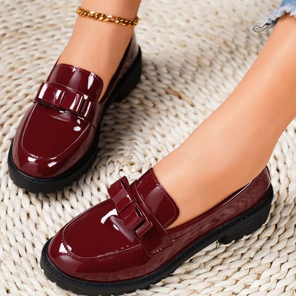 Round Toe Bow Loafers, image 10