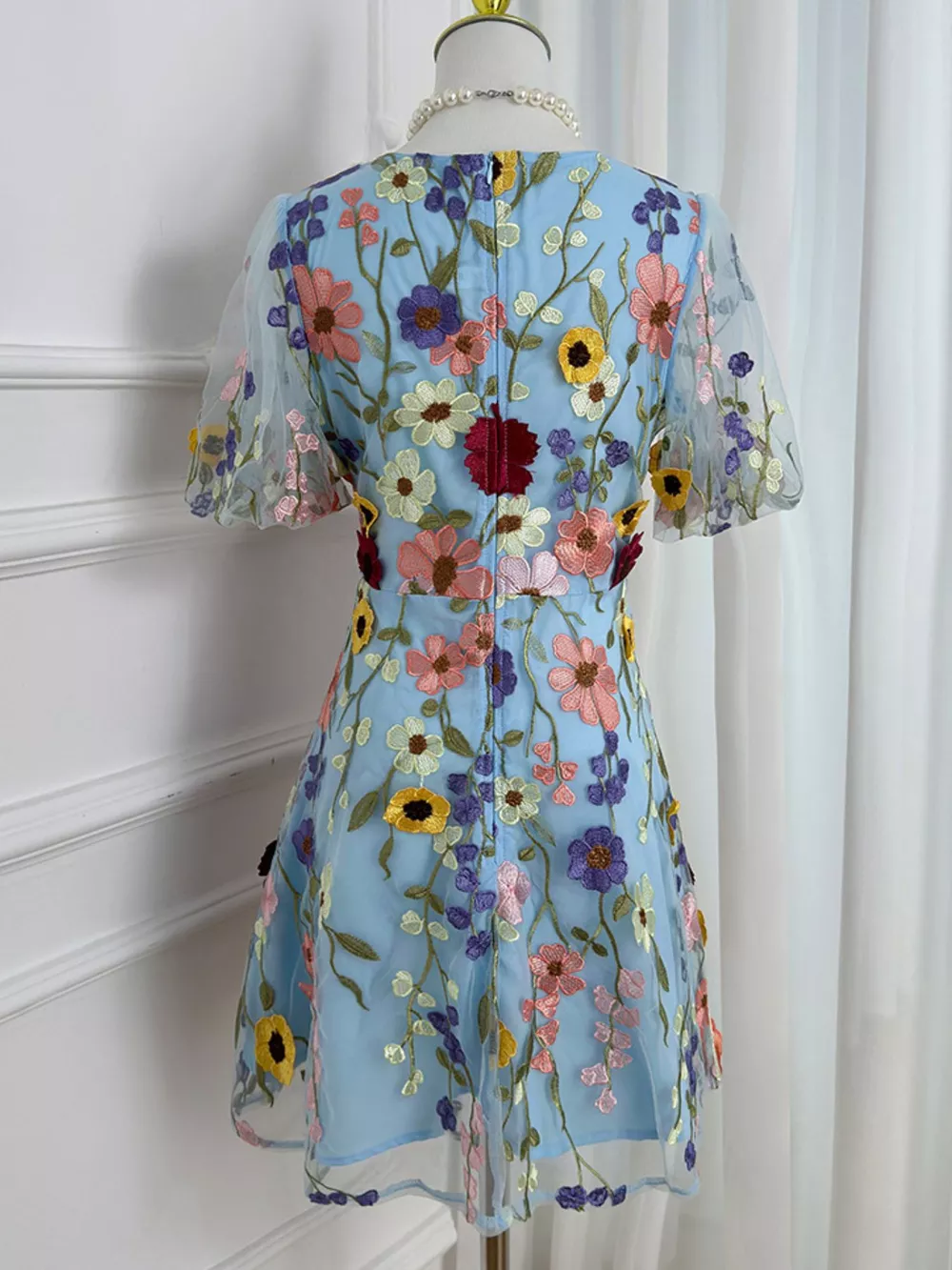 Plus Size Embroidered Floral V-Neck Mini Dress, image 22