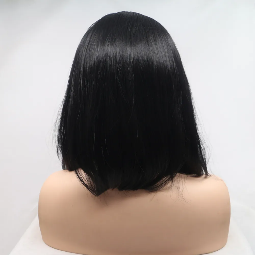 13*3" Lace Front Wigs Synthetic Mid-length Straight 12" 130% Density, image 2