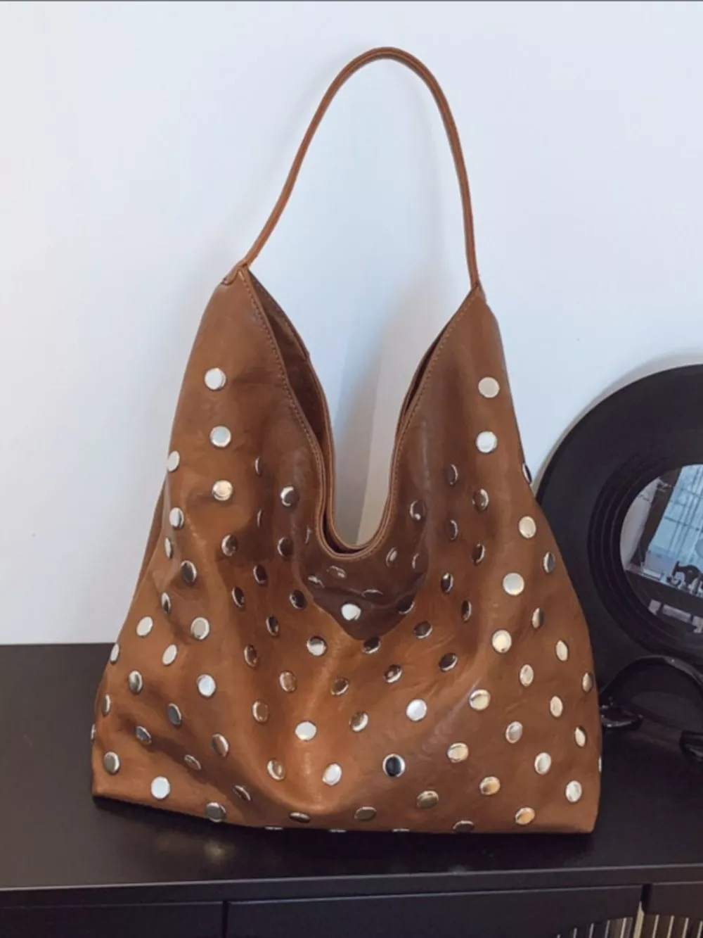 Studded Hobo Shoulder Bag, image 10