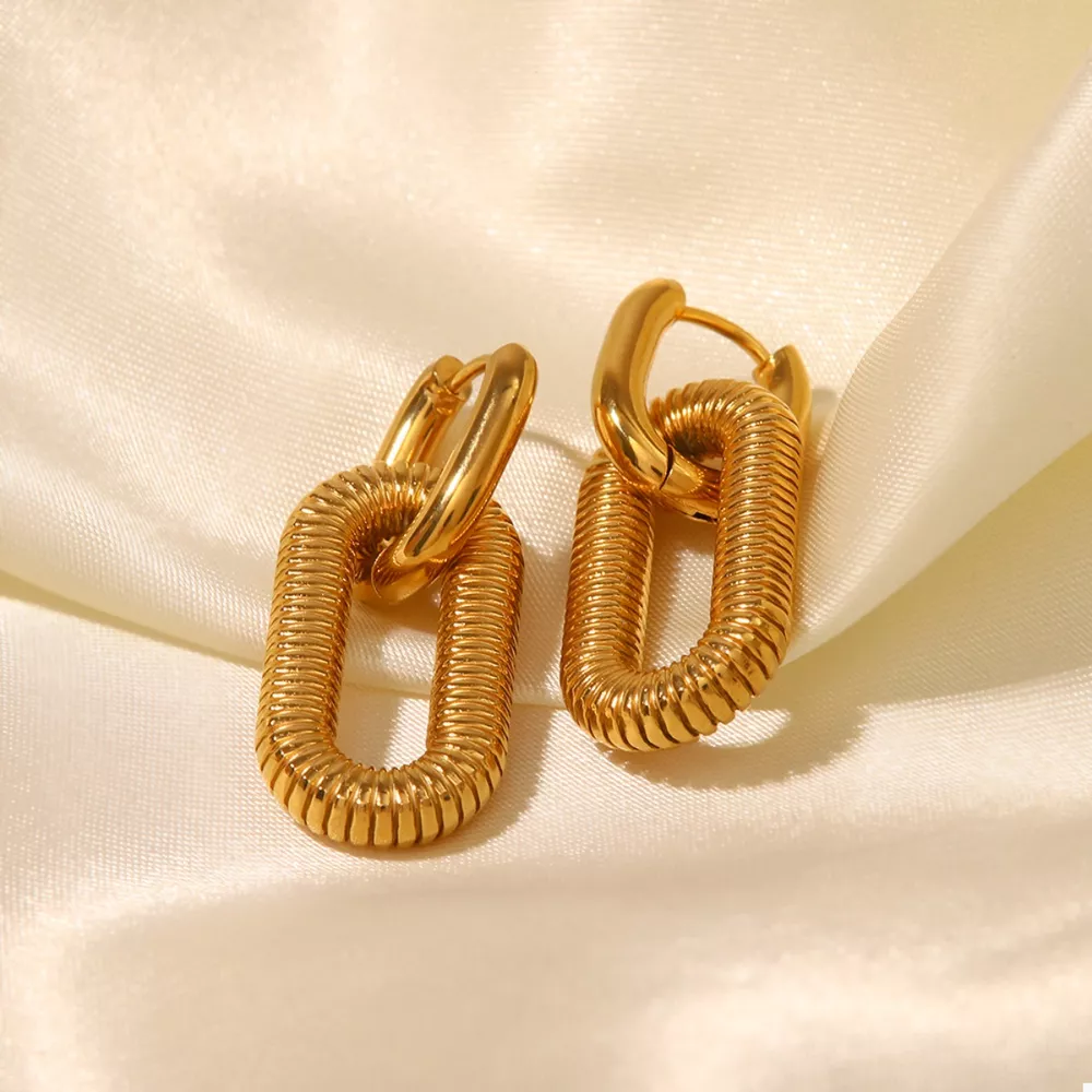 Geometric Link Drop Earrings, image 10