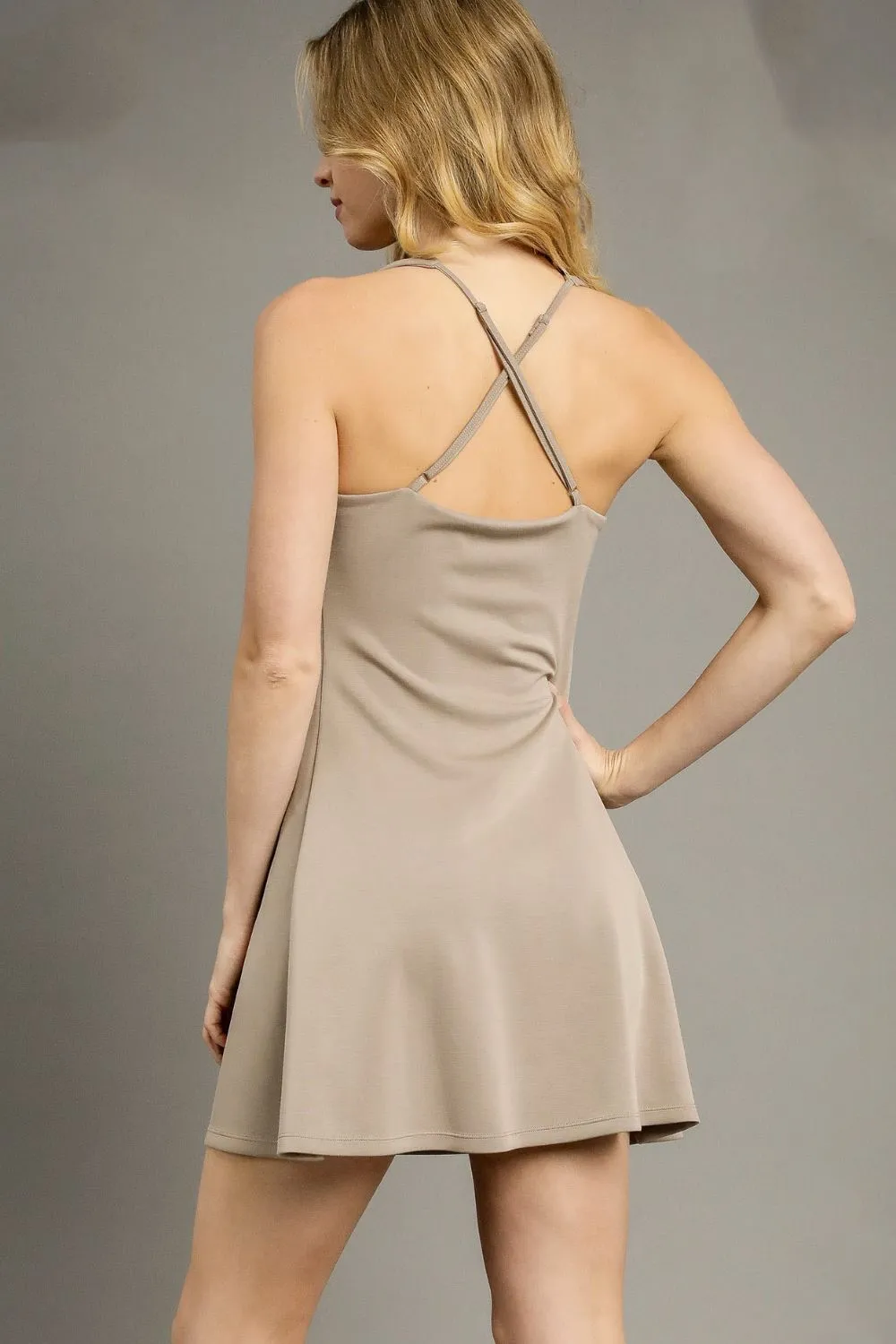 Crisscross Square Neck Active Dress, image 3