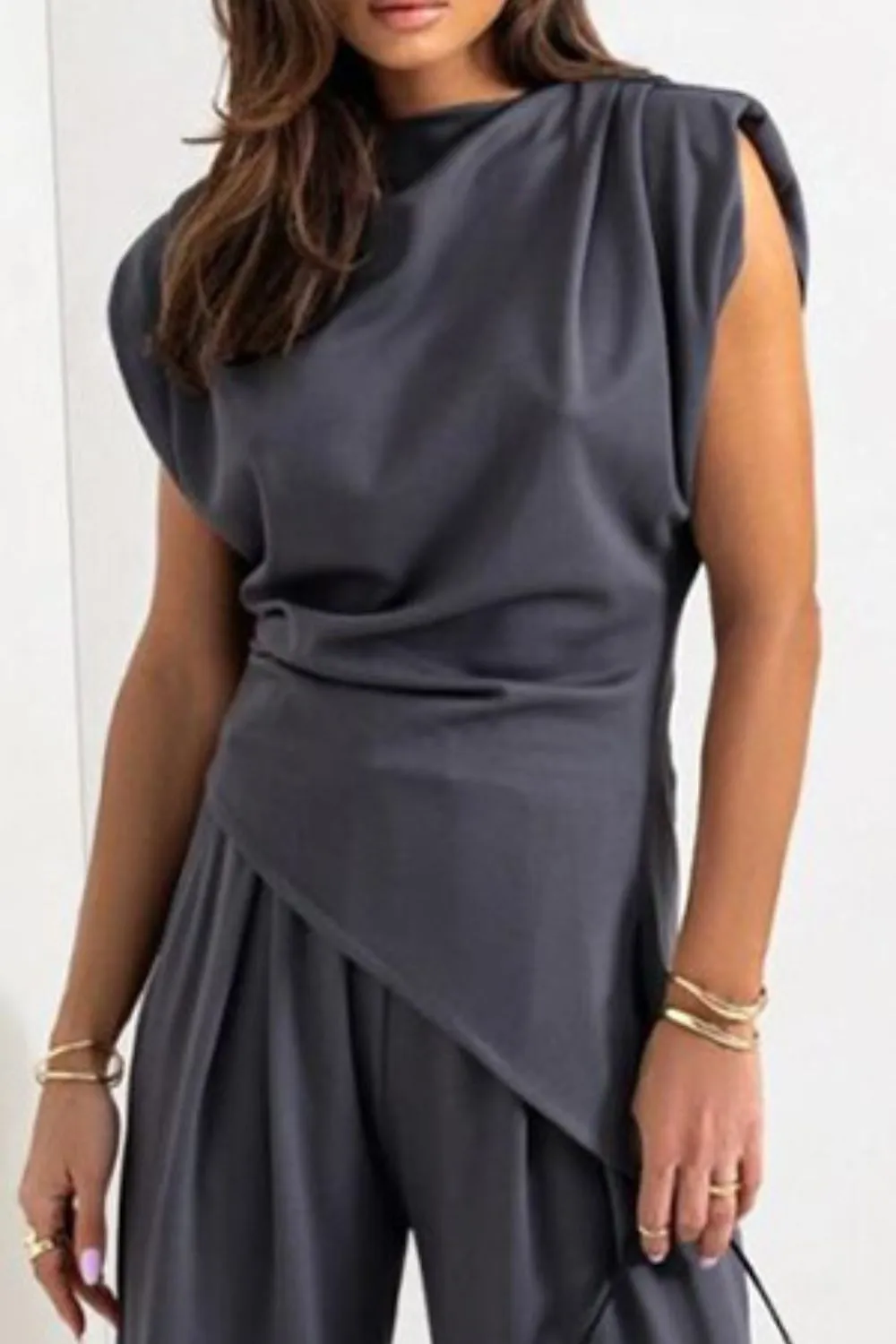 Round Neck Top and Pants Set, image 11