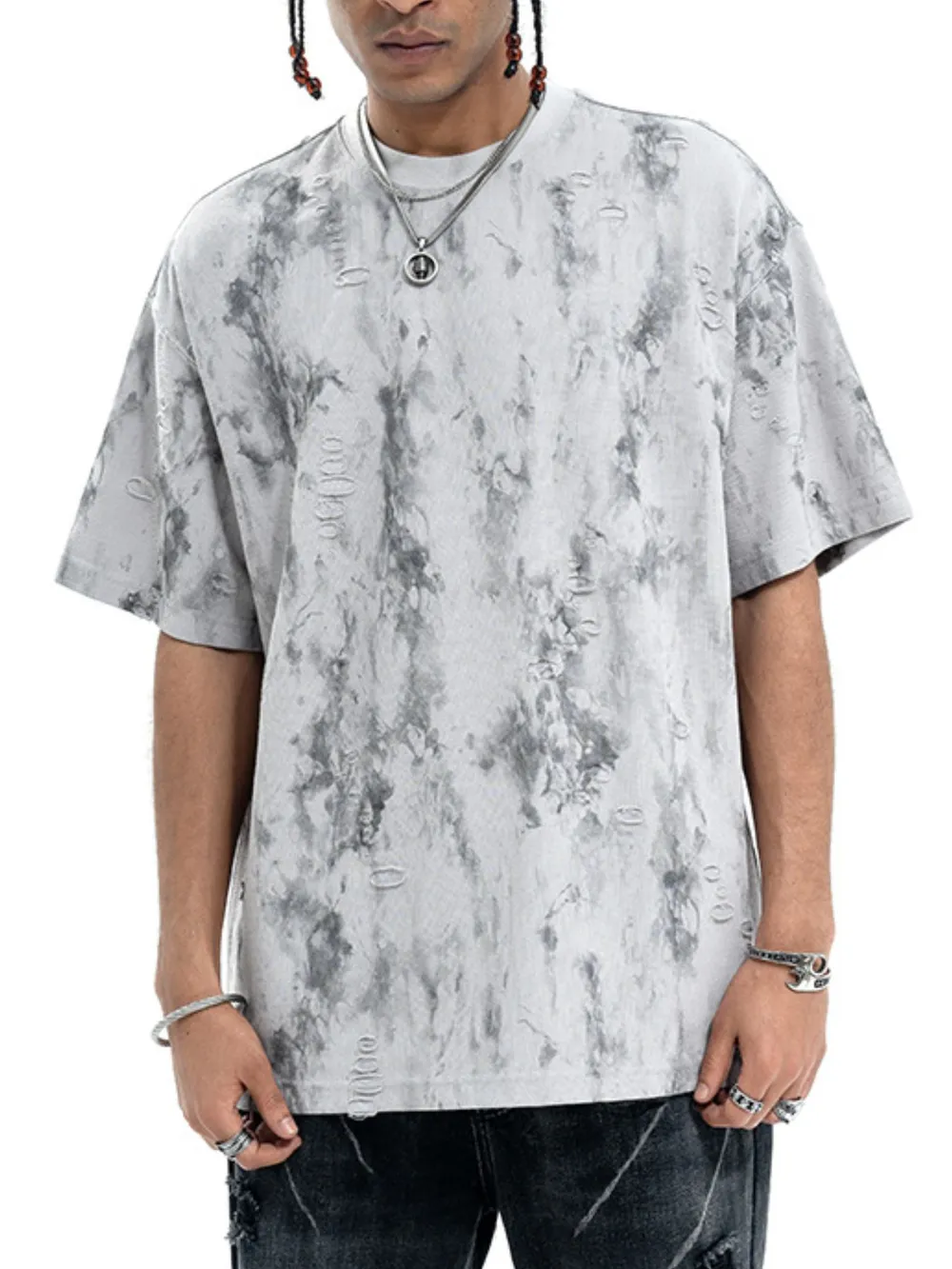 Men's Oversized Tie-Dye Short Sleeve T-Shirt, image 2