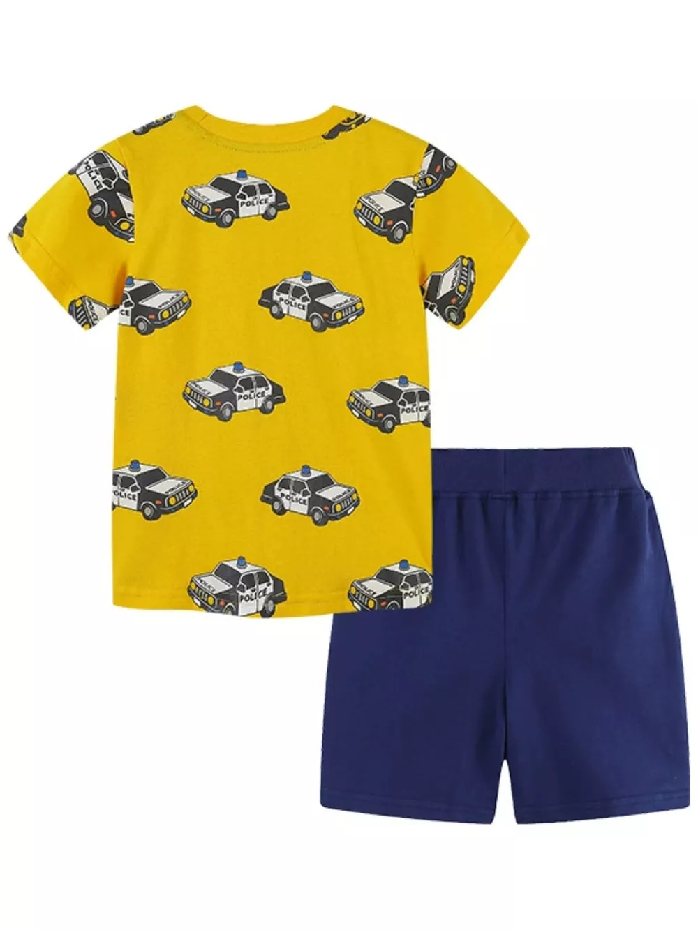 Kids' Police Car Print T-Shirt and Shorts Set, image 4