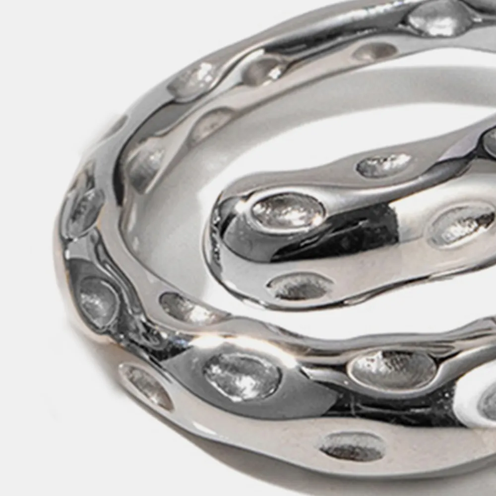 Titanium Steel Gold-Plated Bypass Ring, image 8