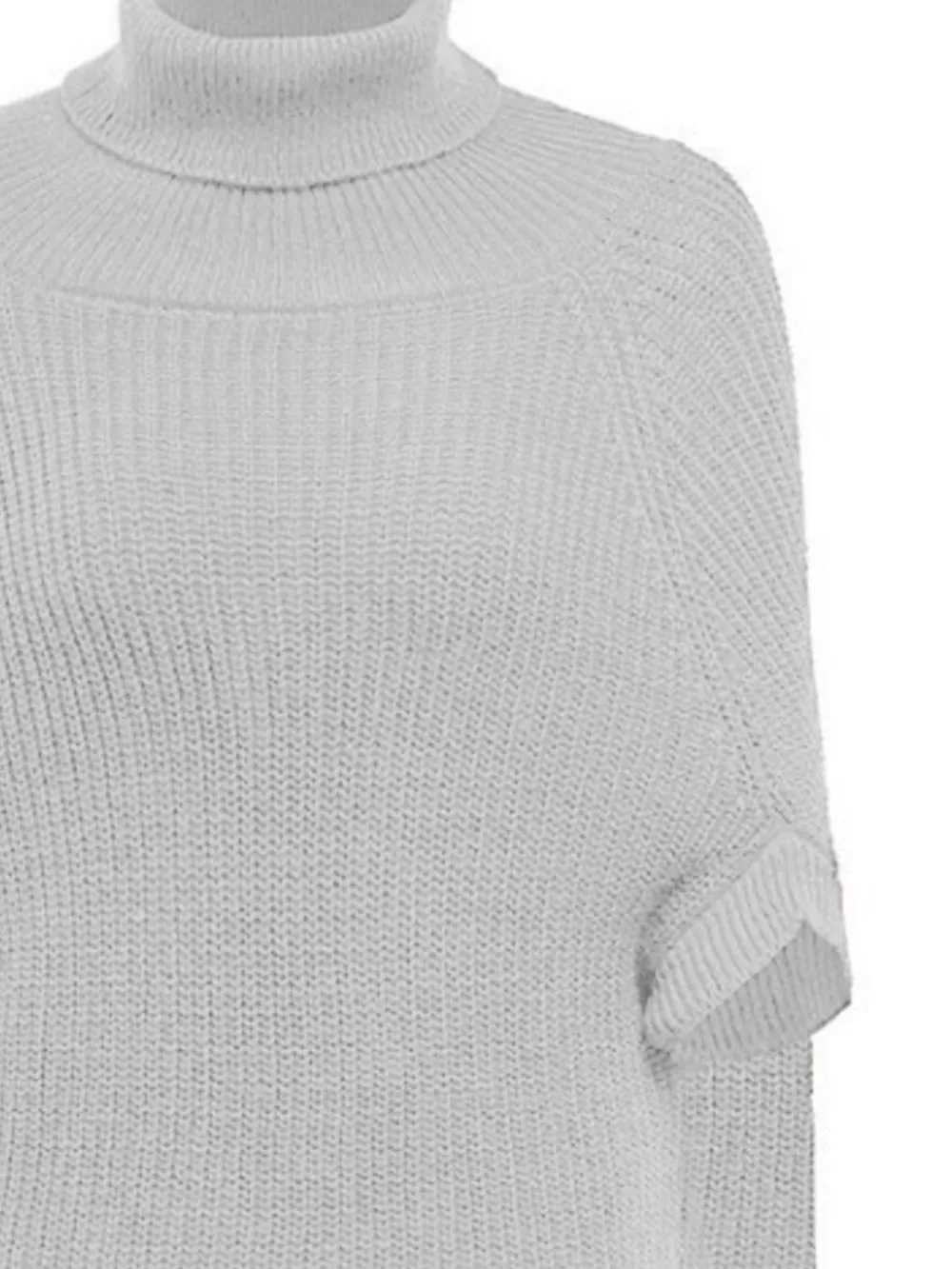 Turtleneck Knitted Cape Sweater, image 6