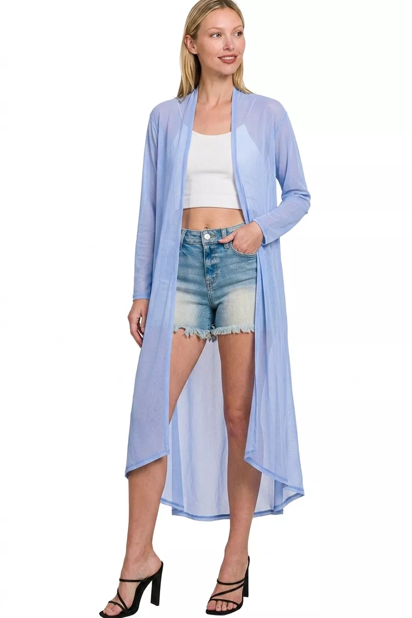 Mesh Open Front Cardigan, image 3