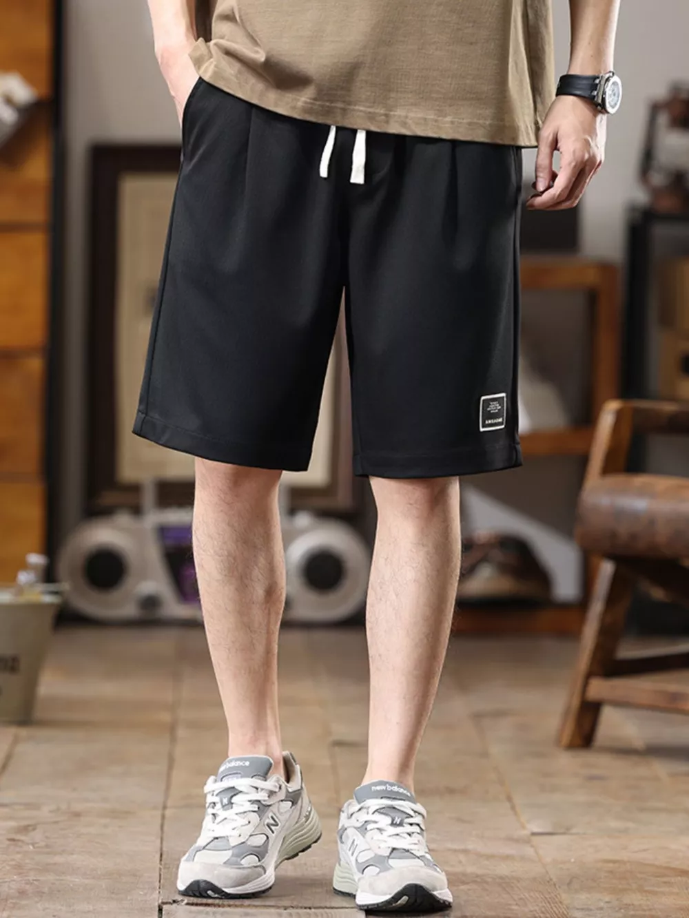 Men's Plus Size Casual Loose-Fit Drawstring Shorts, image 8
