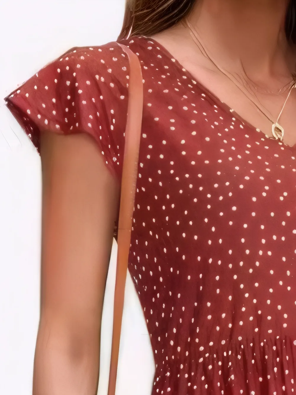 Polka Dot Ruffle Sleeve V-Neck Mini Dress, image 10