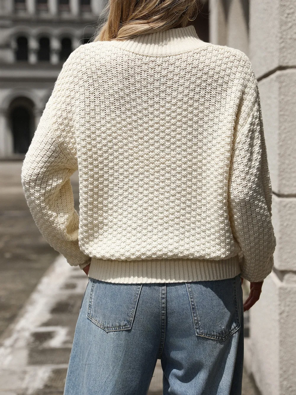 Mock Neck Long Sleeve Sweater, image 3
