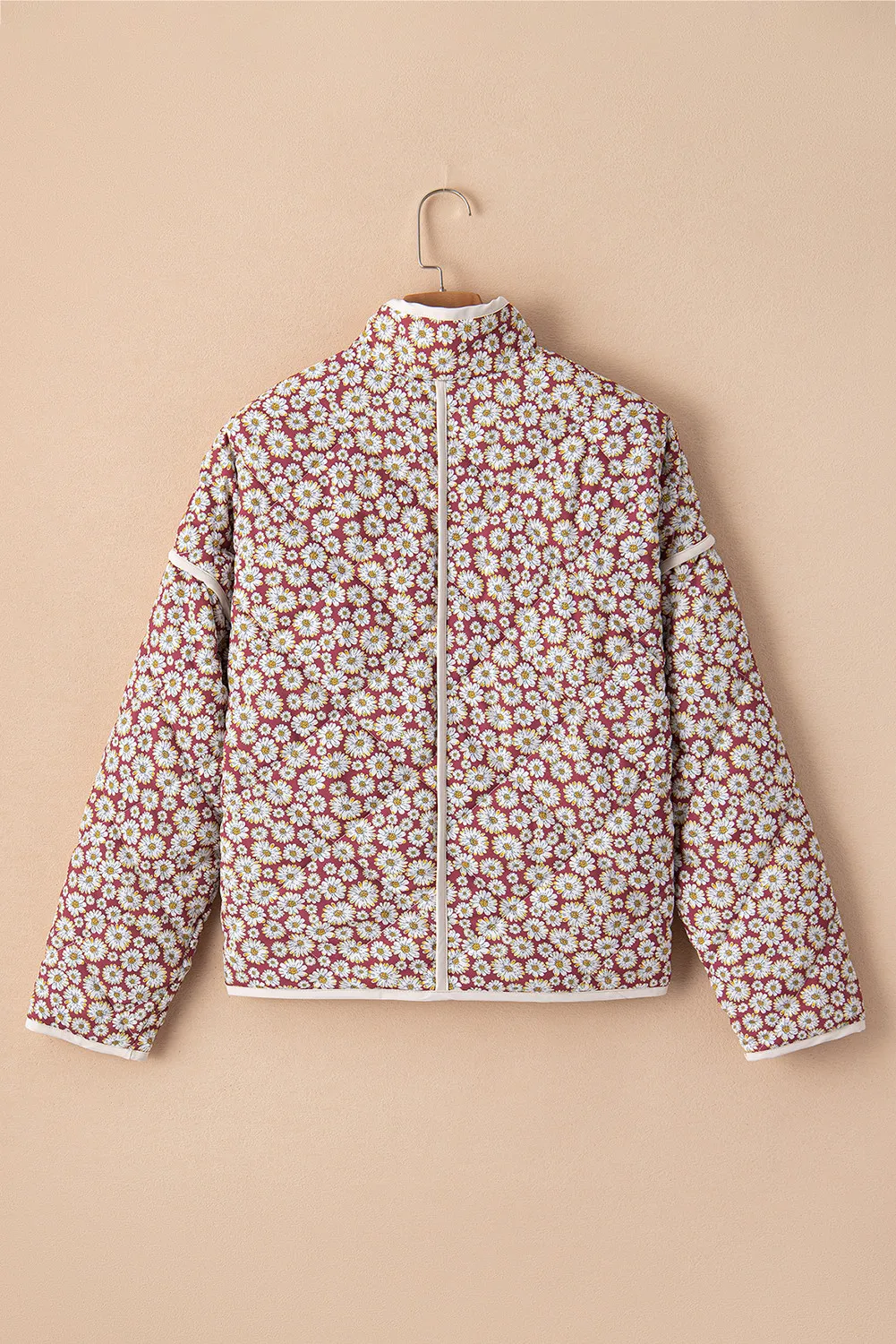 Floral Snap Down Mock Neck Coat, image 6