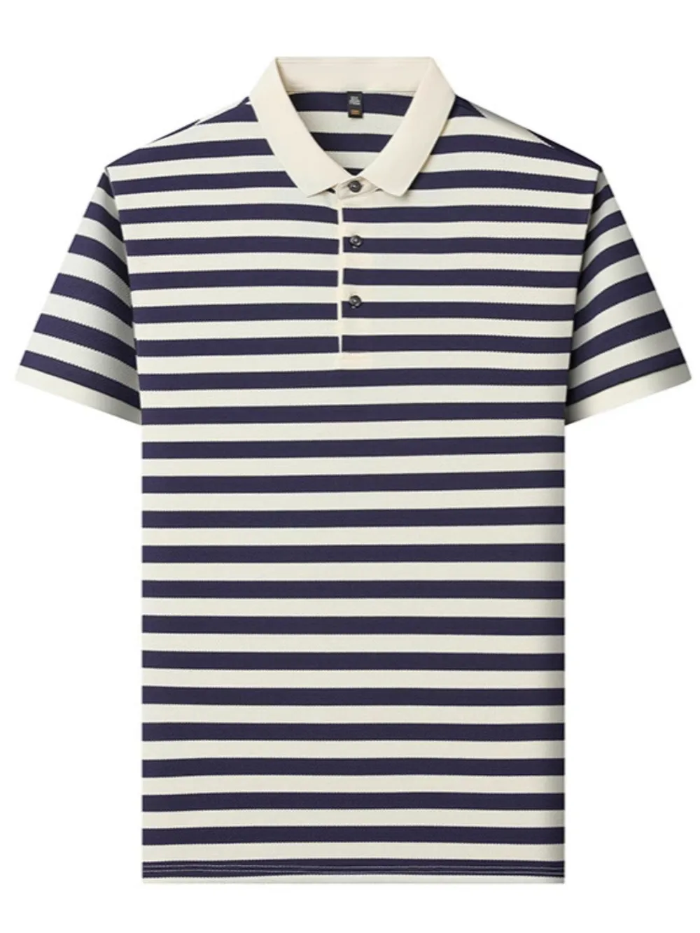 Men's Full Size Striped Short Sleeve Polo Plus Size, image 3