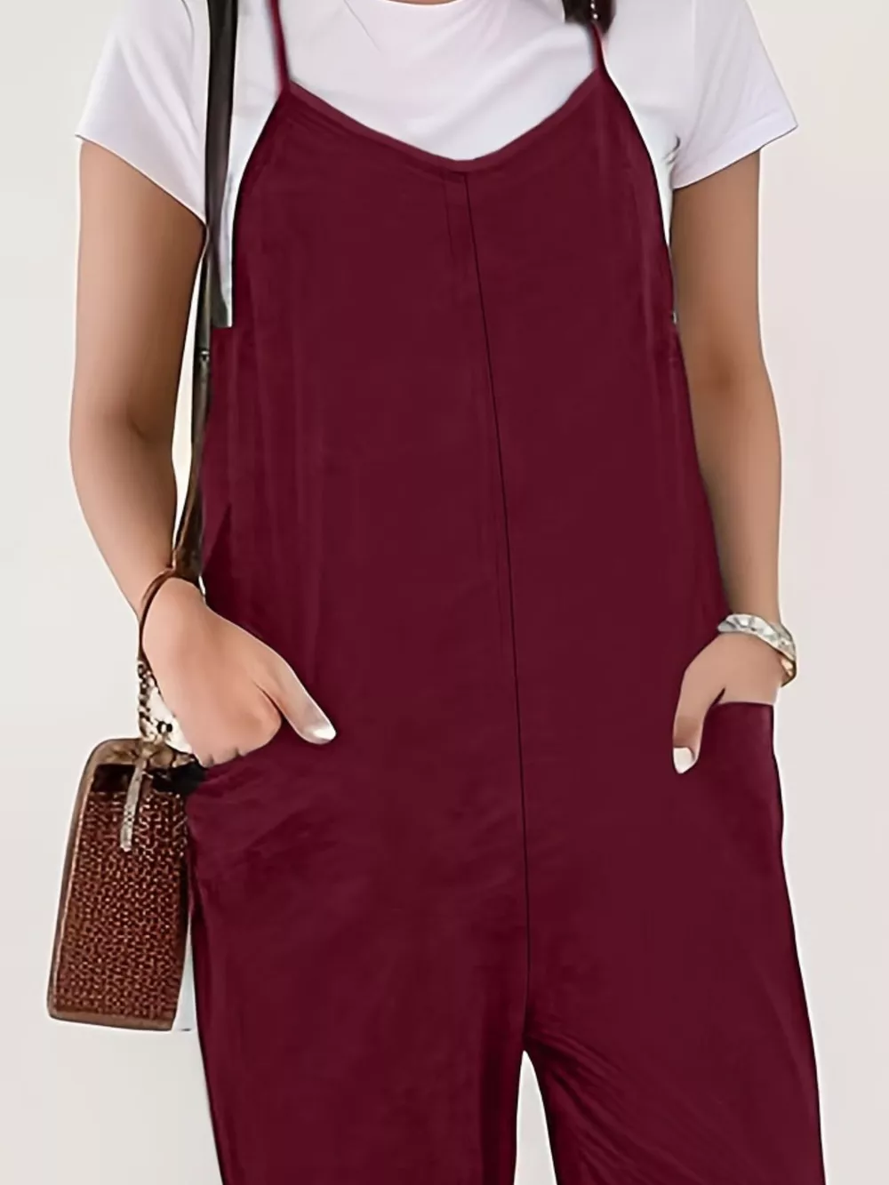 Casual Loose Fit Spaghetti Strap Jumpsuit, image 7