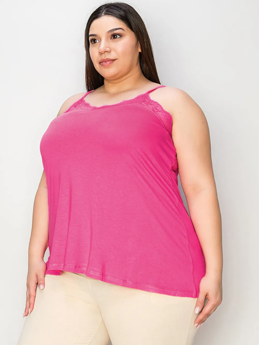 Full Size Lace Trim V-Neck Cami, image 18