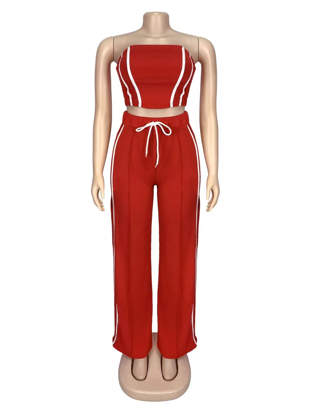 Sleeveless Tube Top and Wide Leg Pants Set, image 17