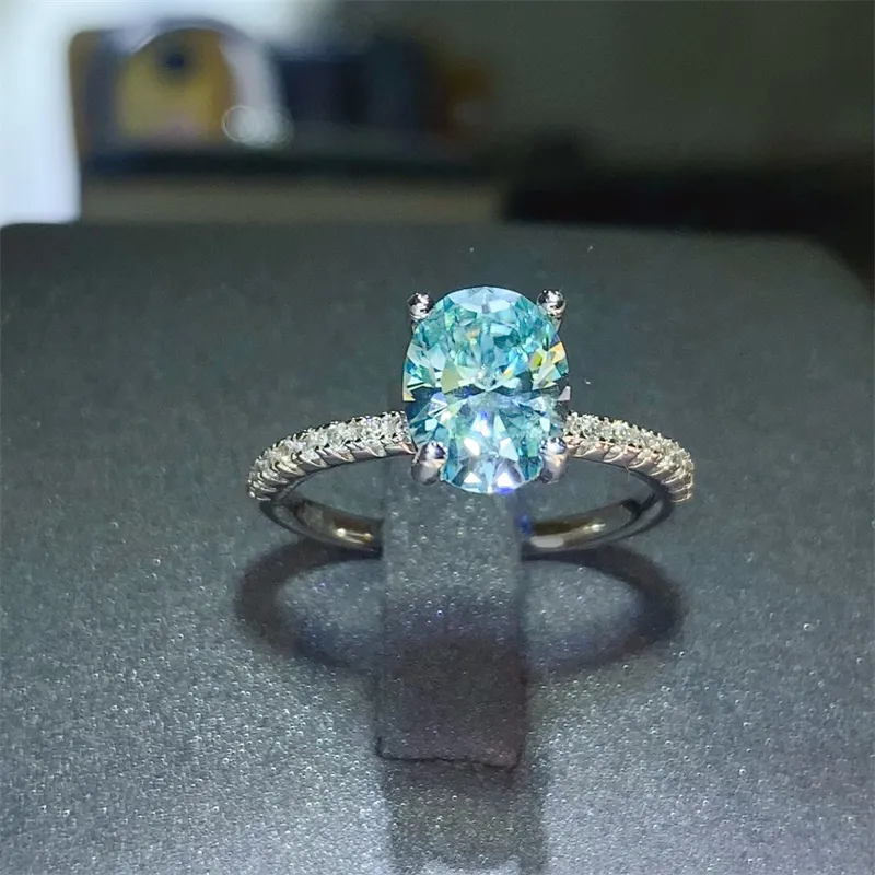 2 Carat Moissanite Zircon 925 Sterling Silver Ring, image 2
