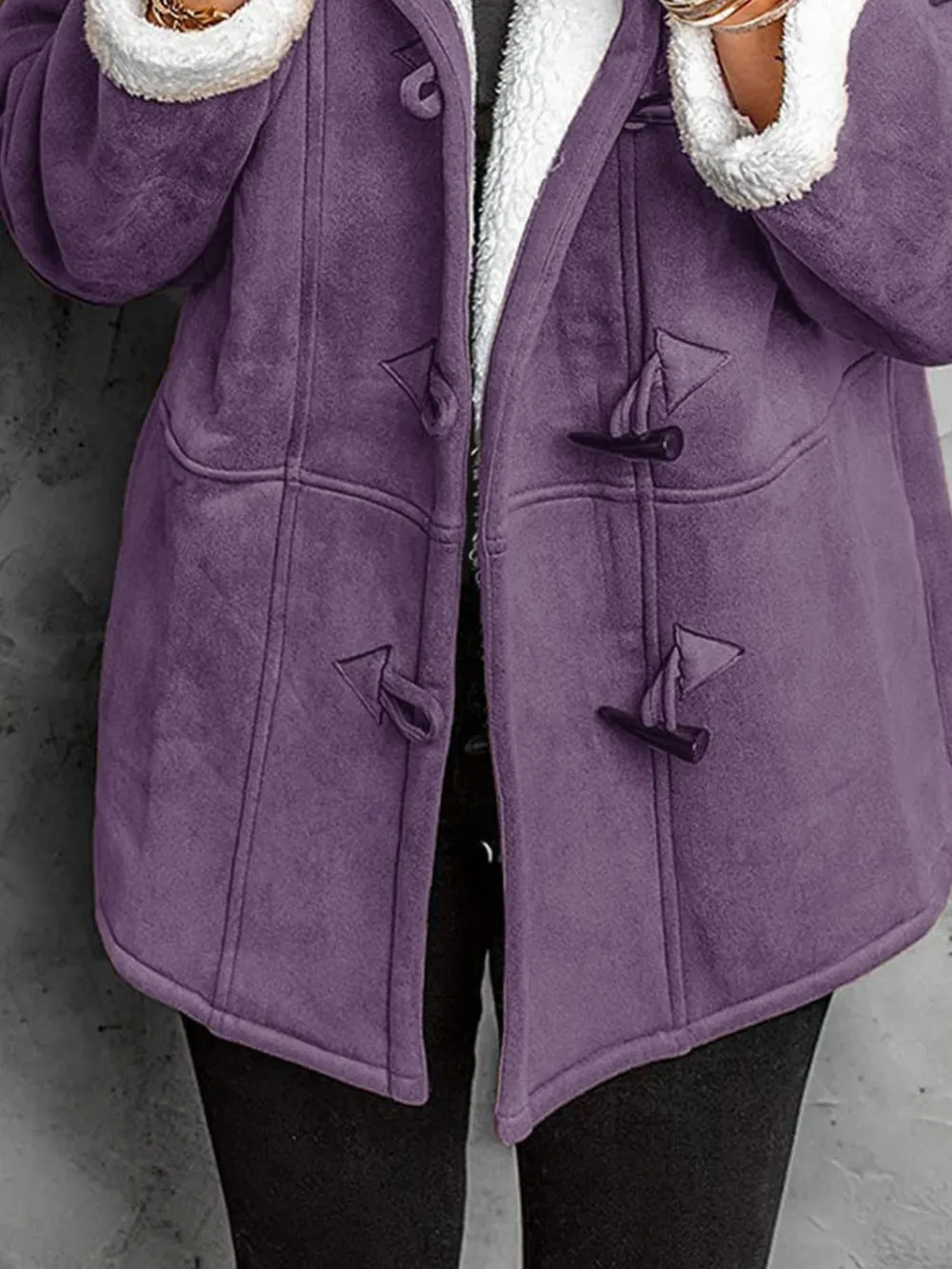 Full Size Cozy Sherpa Lined Toggle Coat with Hood Plus Size, image 14