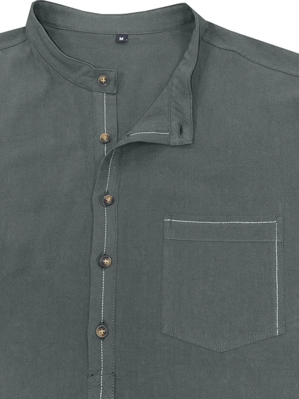Men's Button Detail Long Sleeve Polo Shirt, image 5