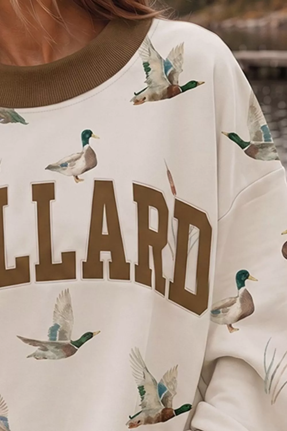 MALLARD Duck Print Sweatshirt with Contrast Trim, image 2