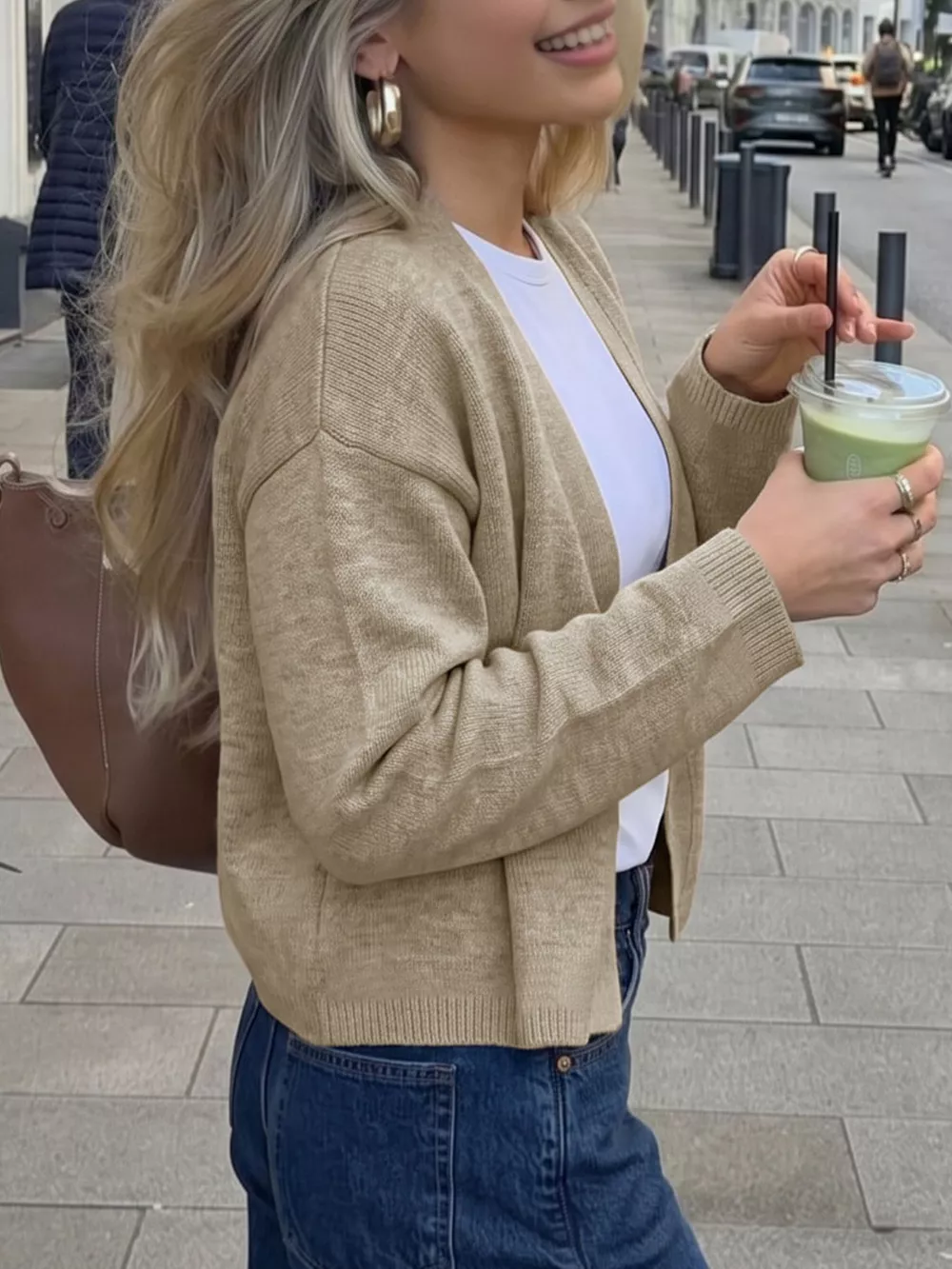 Open-Front Knit Cardigan, image 4