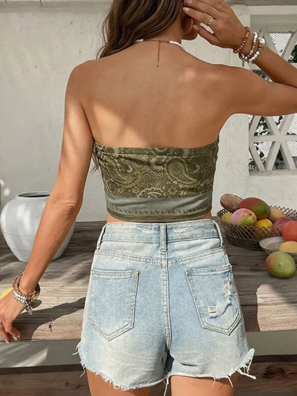 Paisley Print Tube Top, image 4